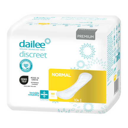 Dailee Discreet Premium Slim Normal, wkładki urologiczne, 3 krople, 10 sztuk - zdjęcie produktu