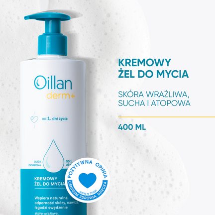 Oillan Derm+ Kremowy żel do mycia, 400 ml - KOSMETYK
