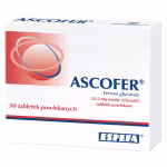 Ascofer 23,2 mg jonów żelaza (II), 50 tabletek powlekanych