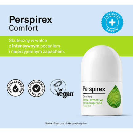 Perspirex Comfort, antyperspirant roll-on, 20 ml - Dorosły