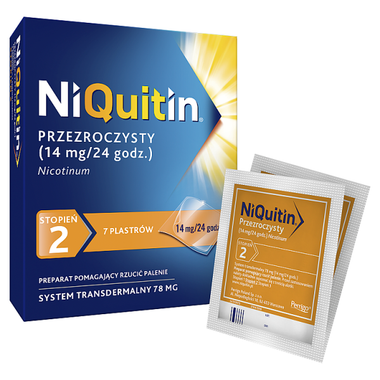 Niquitin 14 mg/24 h, 7 plastrów przeźroczystych