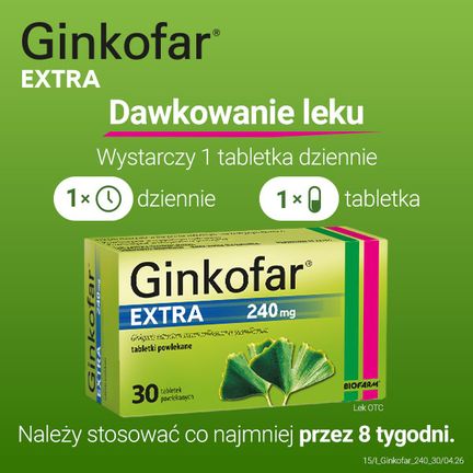 Ginkofar Extra 240 mg, 30 tabletek powlekanych - 5909991197162