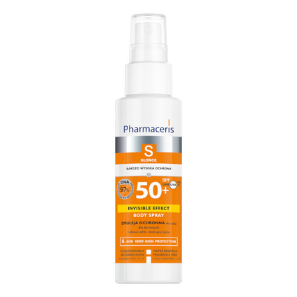 ERIS Pharmaceris S invisible Effect Body Spray, emulsja ochronna do ciała SPF 50+, 150 ml — Składniki i ocena