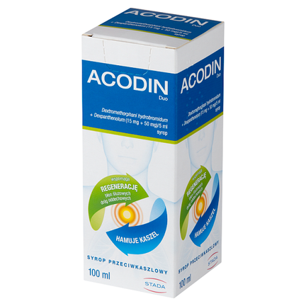Acodin duo, syrop przeciwkaszlowy 0,3/100 ml - 5909990068180