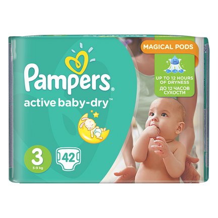 Pieluchy Pampers Active Baby Midi 5-9 kg, 42 szt. - zdjęcie produktu
