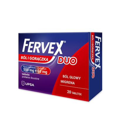 Fervex ból i gorączka DUO, 20 tabletek - zdjęcie produktu