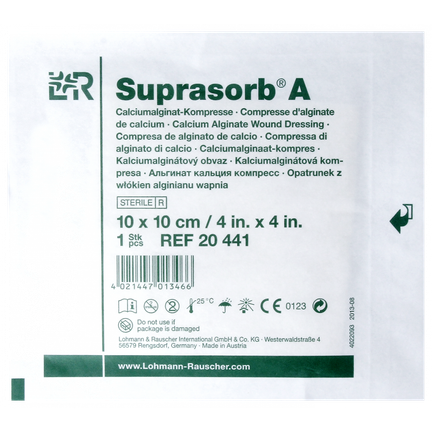 Suprasorb A, 10 x 10 cm, opatrunek z alginianu wapnia, 1 opatrunek - WYRÓB MEDYCZNY