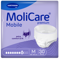 Majtki chłonne MoliCare Premium Mobile, 8/10 kropli, rozmiar M, 30 sztuk