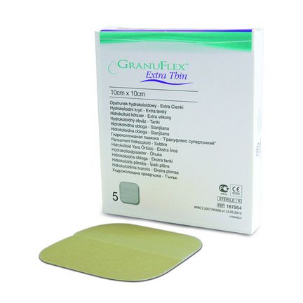 Granuflex Extra Thin, 10 cm x 10 cm, cienki opatrunek hydrokoloidowy, 1 opatrunek - zdjęcie produktu