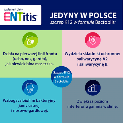 Entitis, smak truskawkowy, 30 pastylek do ssania - Układ odpornościowy