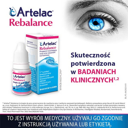 Artelac Rebalance, krople do oczu, 10 ml - DR. GERHARD MANN