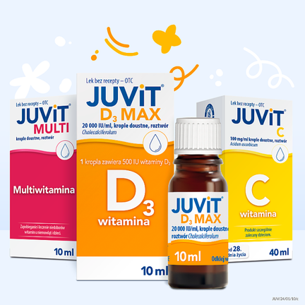 JUVIT D3 MAX 20 000 IU/ml, krople doustne, 10 ml - Dziecko, Młodzież, Niemowlę