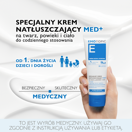 Emotopic, specjalny krem natłuszczający na twarz, powieki i ciało, 75 ml - WYRÓB MEDYCZNY