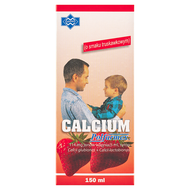 Calcium Polfarmex 114 mg jonów wapnia/5 ml, syrop, smak truskawkowy, 150 ml