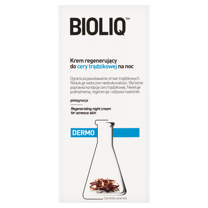 AFLOFARM Bioliq Dermo, krem regenerujący do cery trądzikowej na noc, 50 ml