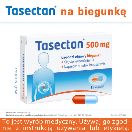 Tasectan 500 mg, 15 kapsułek - WYRÓB MEDYCZNY