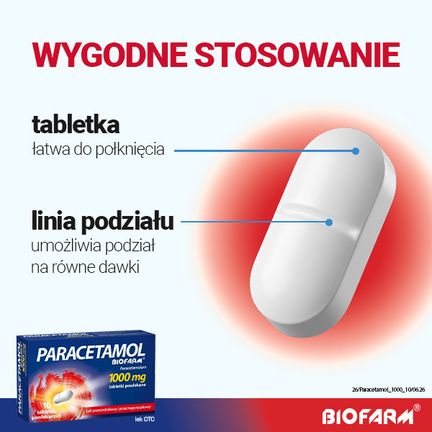 Paracetamol Biofarm 1000 mg, 10 tabletek powlekanych - Układ nerwowy
