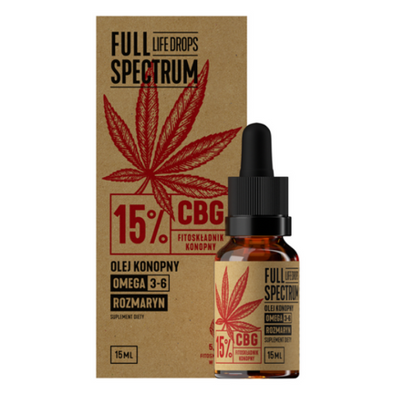 Full Spectrum Life Drops Olej konopny 15% CBG, 15 ml - zdjęcie produktu