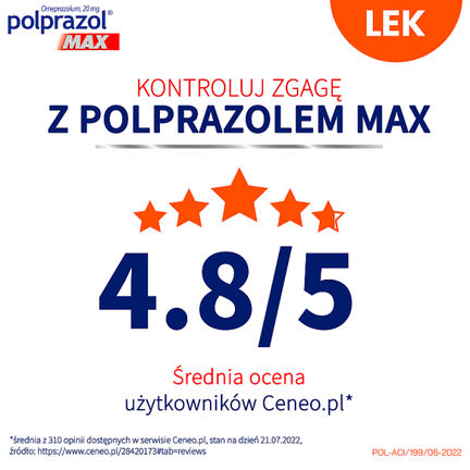 Polprazol Max, 20 mg, 14 kapsułek dojelitowe, twarde - Wspierające, Łagodzące