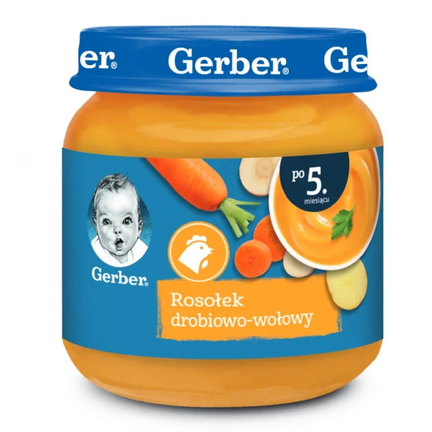 Gerber rosołek drobiowo-wołowy, 125 g - zdjęcie produktu