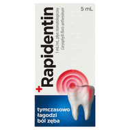 Rapidentin 1 mL/mL, płyn stomatologiczny na ból zęba, 5 ml