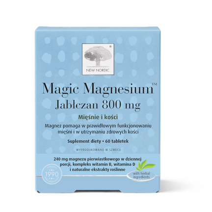 New Nordic, Magic Magnesium Jabłczan, 60 tabletek - zdjęcie produktu
