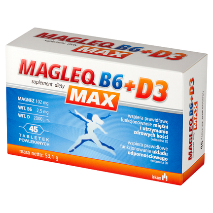 Magleq B6 Max + D3, 45 tabletek  - SUPLEMENT DIETY