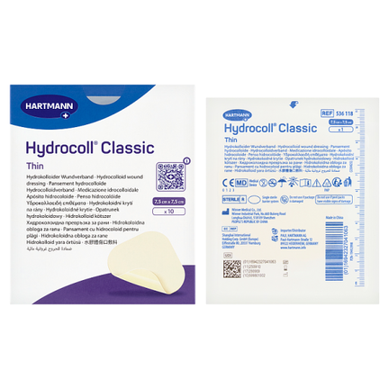 Hydrocoll Classic Thin, opatrunek jałowy, 7,5x7,5 cm, 10 sztuk - zdjęcie produktu