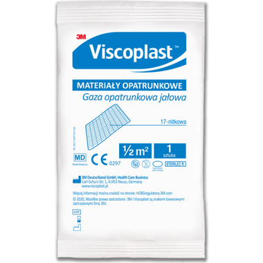 Viscoplast, gaza jau0142owa opatrunkowa, 0,5 m2, 1 sztuka