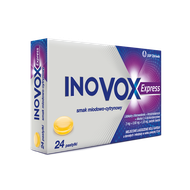 Inovox Express smak miodowo-cytrynowy, 2 mg + 0,60 mg + 1,20 mg, 24 pastylki twarde