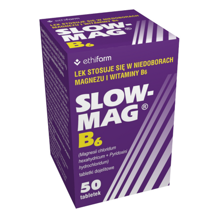 Slow-Mag z witaminą B6, 50 tabletek - zdjęcie produktu