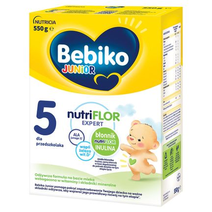 Bebiko Junior NutriFlor Expert 5, odżywcza formuła na bazie mleka dla przedszkolaka, 550 g  - zdjęcie produktu