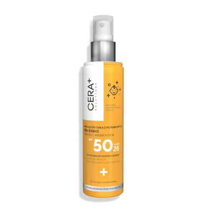 SYNOPTIS PHARMA Cera+ Solutions, emulsja do ciała z filtrami SPF 50 dla dzieci, 150 ml — Składniki i ocena