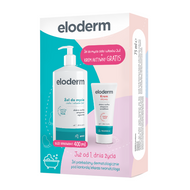 Zestaw: Eloderm żel do mycia ciała i włosów 400 ml + krem aktywny od 1. dnia życia 75 ml