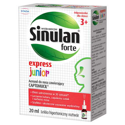 Sinulan Express Forte Junior, aerozol do nosa, 20 ml - 8596024014021