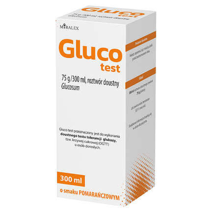 Gluco test, 75 g/300 ml, roztwór doustny, 300 ml - PRODUKT LECZNICZY NIEREFUNDOWANY OTC