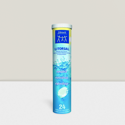 Zdrovit Litorsal, 24 tabletki musujące o smaku cytrynowo-miętowym - SUPLEMENT DIETY