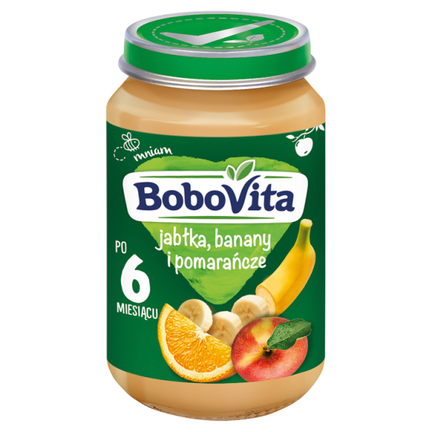 Bobovita deserek Jabłka, banany i pomarańcze po 6 miesiącu, 190 g - zdjęcie produktu