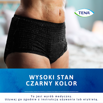 TENA Lady Pants Black wysokim stanem, rozmiar L, 30 sztuk - Dorosły, Senior