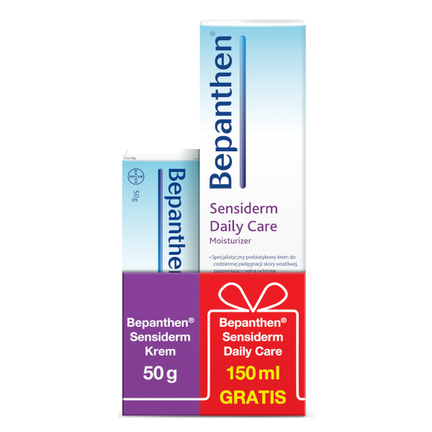 Bepanthen Sensiderm Krem 50 g + Bepanthen Sensiderm Daily Care 150 ml - zdjęcie produktu