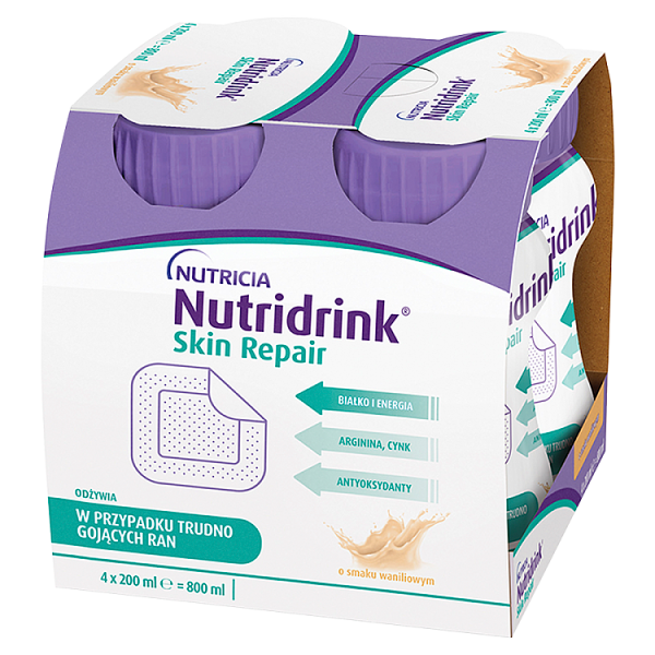 Nutridrink Skin Repair, smak waniliowy, 4 x 200 ml
