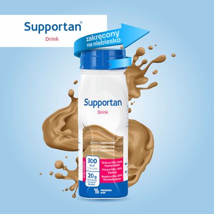 Supportan DRINK Cappuccino, 4 x 200 ml - ŻYWNOŚĆ SPECJALNEGO PRZEZNACZENIA MEDYCZNEGO