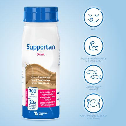 Supportan DRINK Cappuccino, 4 x 200 ml - 4051895044590