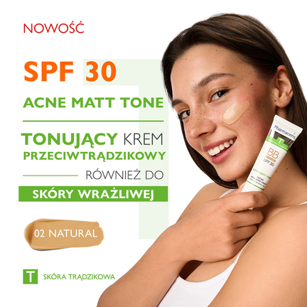 Pharmaceris T, krem tonujący przeciwtrądzikowy, SPF 30, natural, 30 ml  - 5900717140196
