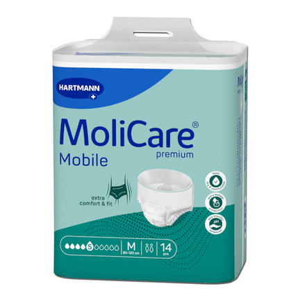 MoliCare Premium Mobile, majtki chłonne, 5 kropli, M, 30 sztuk - zdjęcie produktu