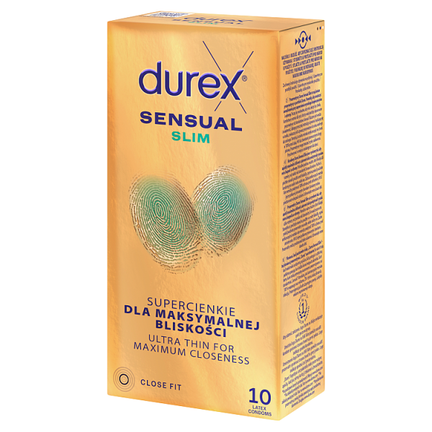 Prezerwatywy Durex Sensual Slim, 10 sztuk - 5900627118193