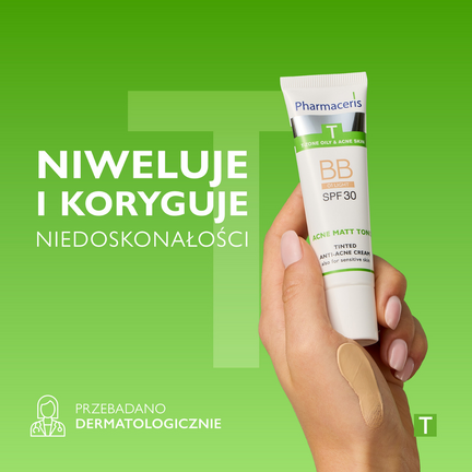 Pharmaceris T, krem tonujący przeciwtrądzikowy, SPF 30, light, 30 ml  - KREM