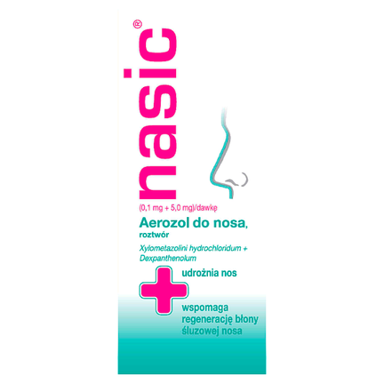 Nasic (0,1 mg + 5,0 mg)/dawkę, aerozol do nosa, roztwór, 10 ml - PRODUKT LECZNICZY NIEREFUNDOWANY OTC