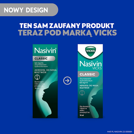 Nasivin Classic 0,5 mg/ml, aerozol do nosa, 10 ml - Alergia, Katar