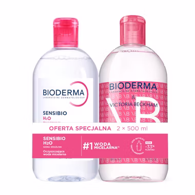 Duopack: Bioderma Sensibio H2O, płyn micelarny, 2 x 500 ml
